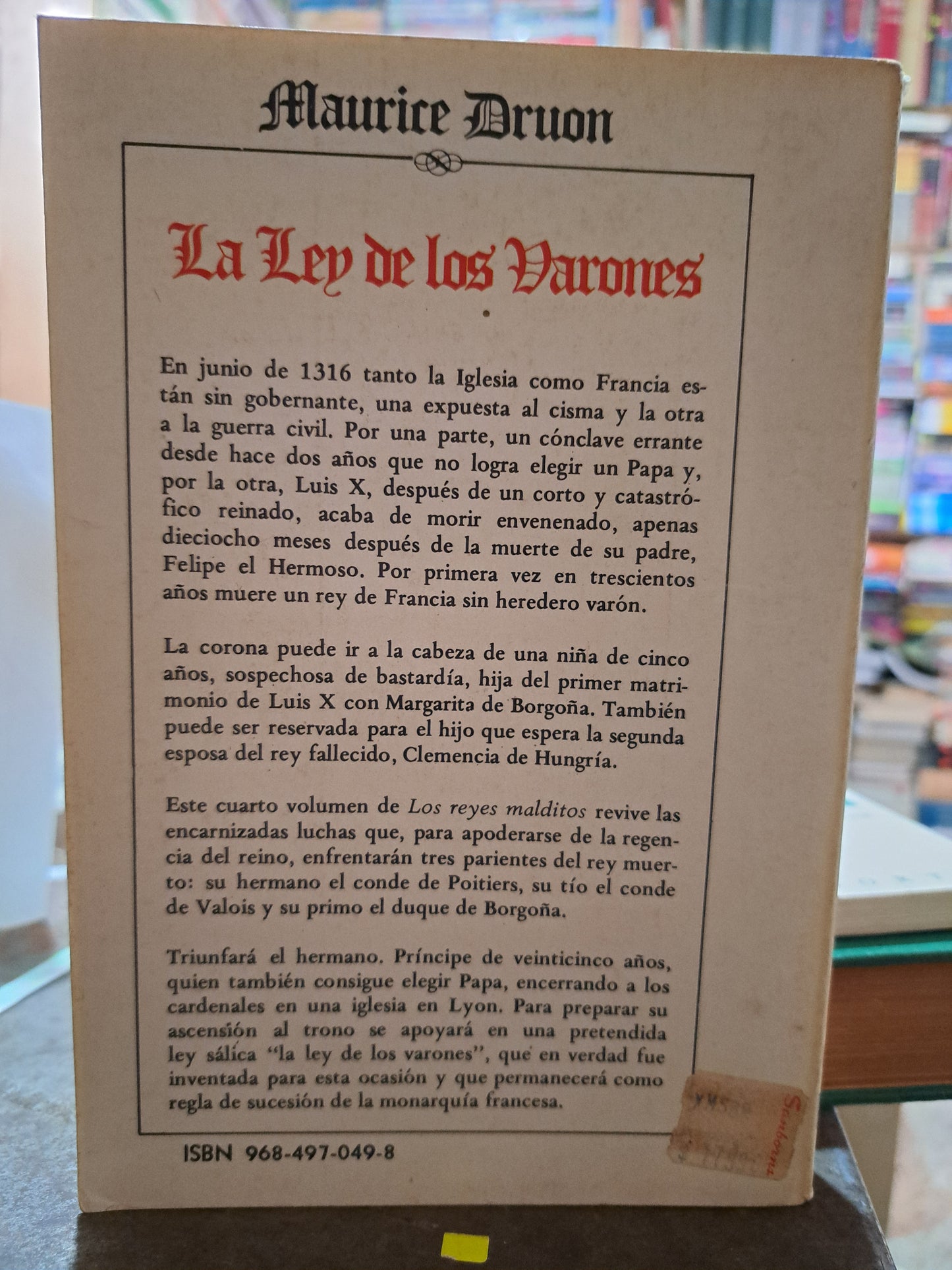 LA LEY DE LOS VARONES MAURICE DRUON USADO NOVELAS ALDAMA