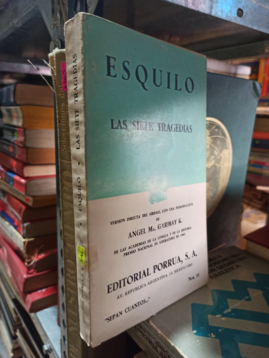LAS SIETE TRAGEDIAS ESQUILO USADO NOVELAS ALDAMA