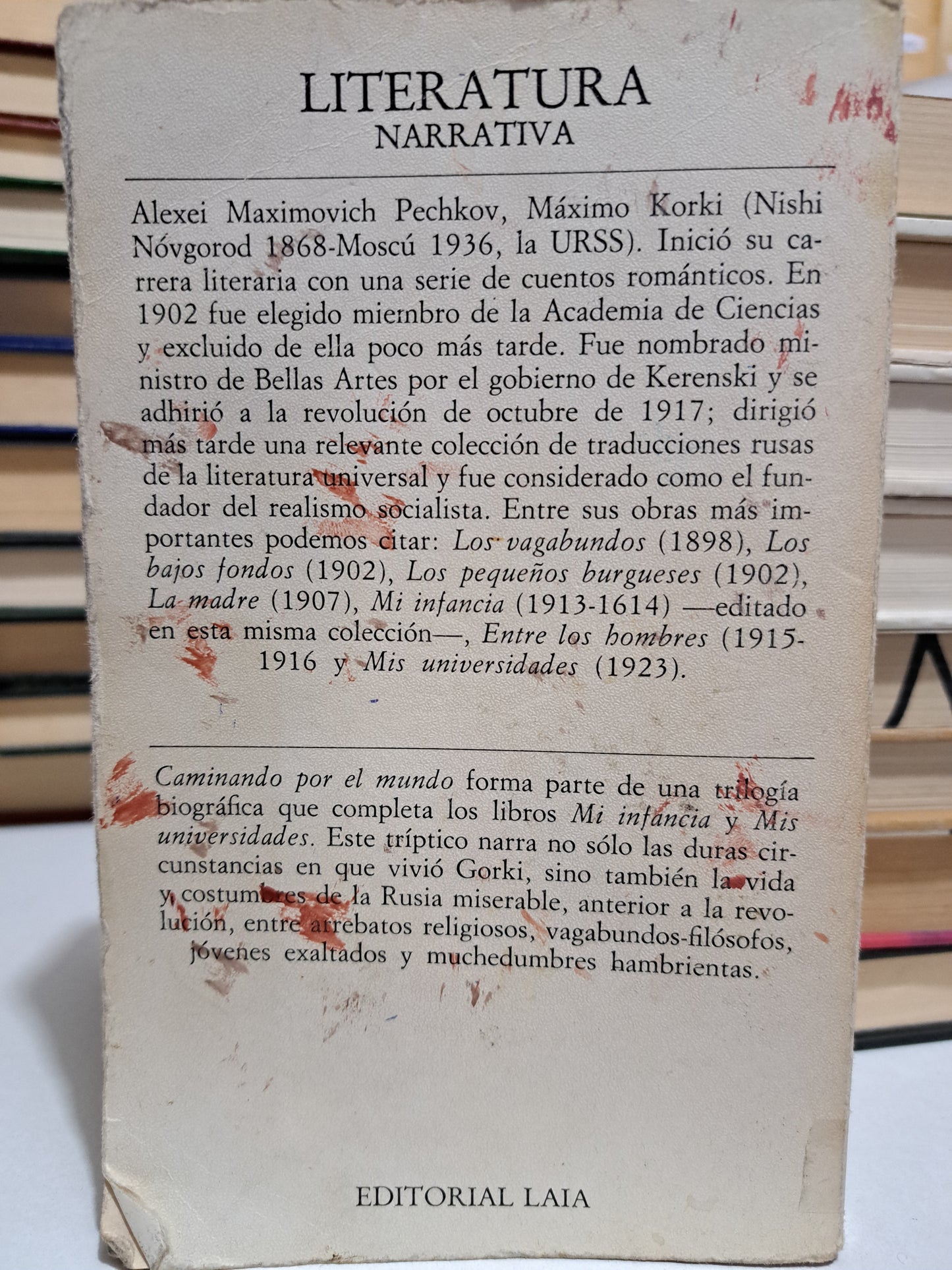 CAMINANDO POR EL MUNDO MÁXIMO GORKI USADO NOVELA JUÁREZ