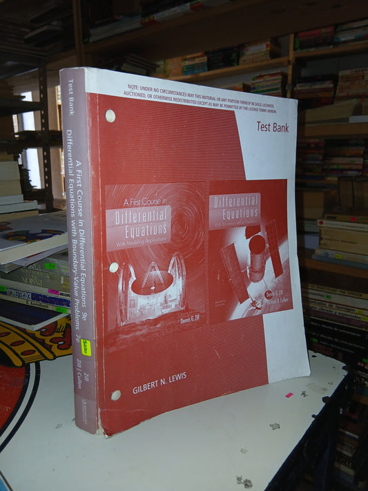 A FIRST COURSE IN DIFFERENTIAL EQUATIONS 93 & DIFFERENTIAL EQUATIONS WITH BOUNDARY-VALUE PROBLEMS 7E POR GILBERT N. LEWIS USADO ECUACIONES LITERARIO 207