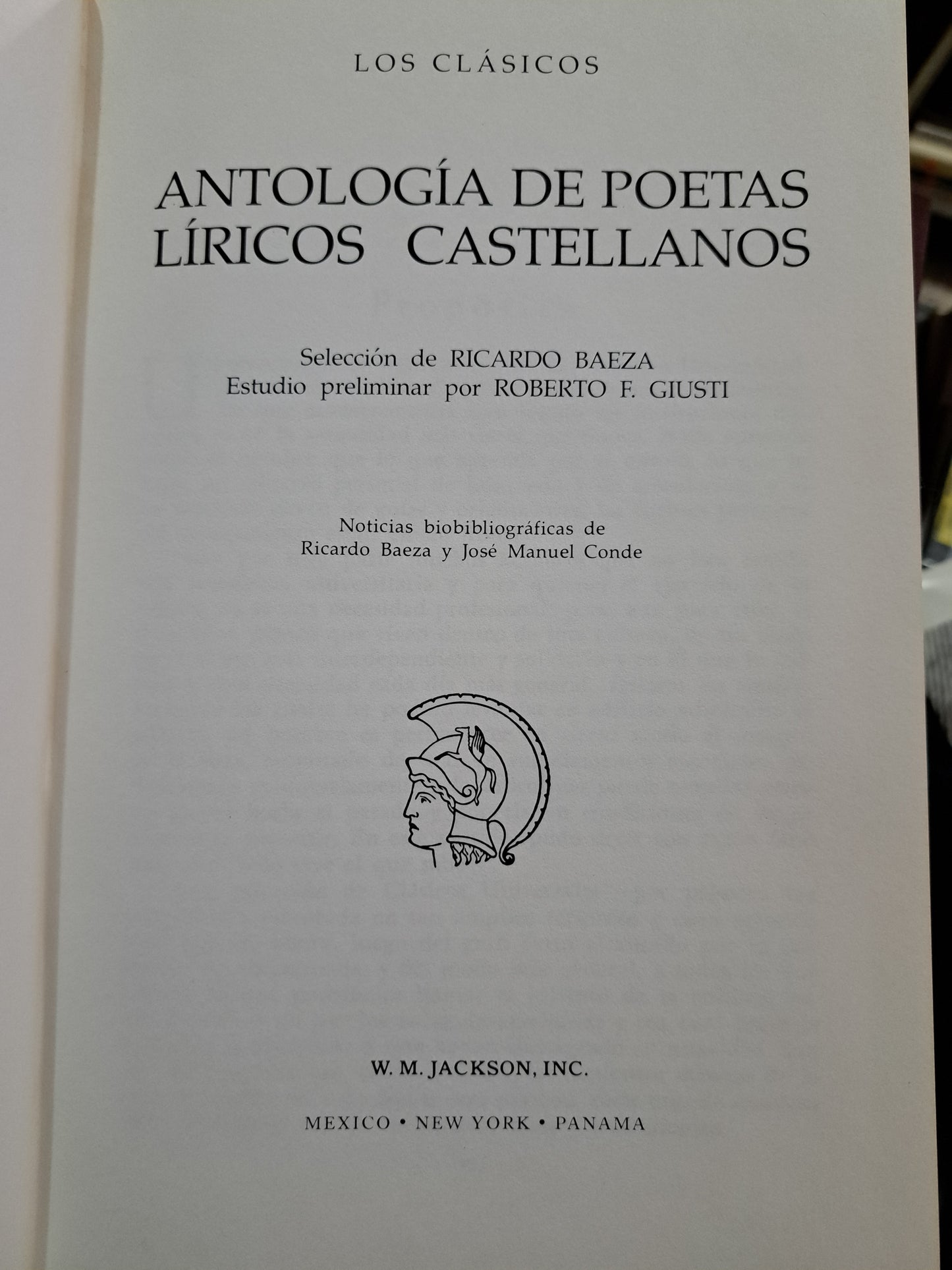 LOS CLASICOS ANTOLOGIA DE POETAS LIRICOS CASTELLANOS USADO NOVELA ALDAMA